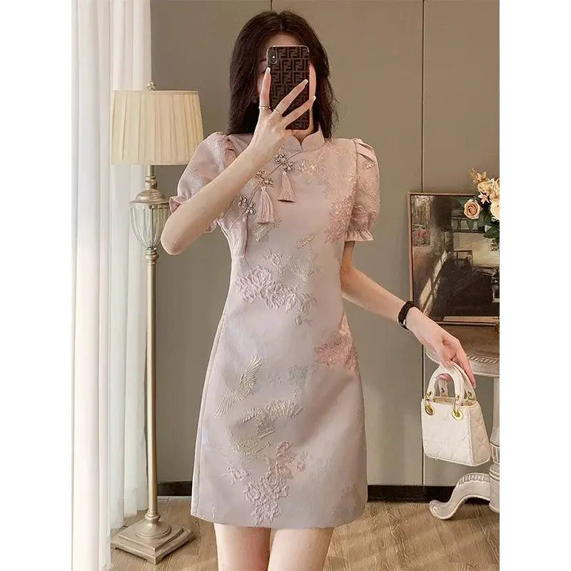 Elegant Chinese Cheongsam Dress Summer Chic With Charm