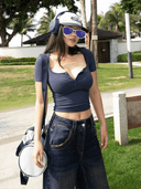 Modal Large Size Slim-Fit Knitted T-shirt for Plump Girls