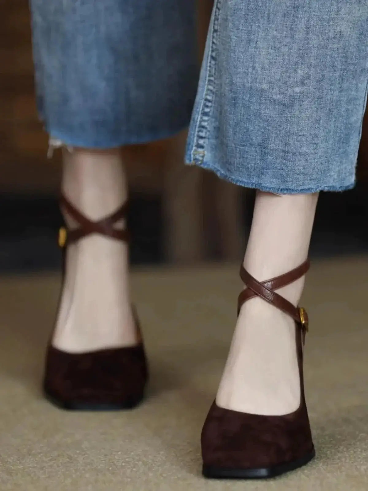 Timeless Elegance Retro Style High Heels With Cross Strap