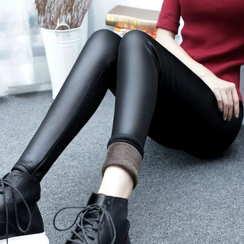 Yaguang Faux Leather Pants Slimming Bottoms For Glam Style