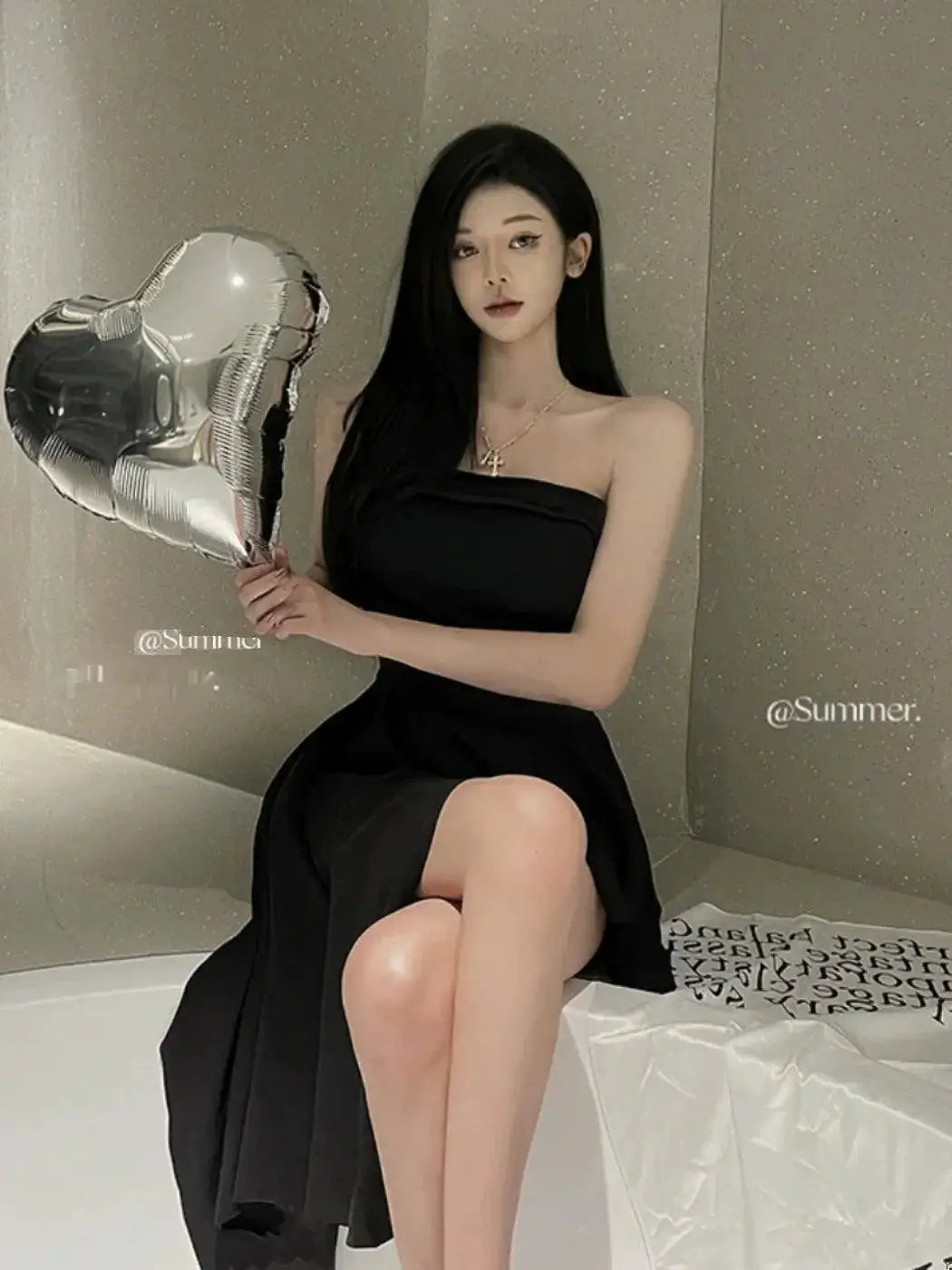 Alluring A Line Skirt And Tube Top Set Korean Chic Fashion