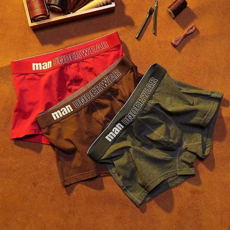 Men's Large Size Mid-Waist Elastic Underwear for Teenagers