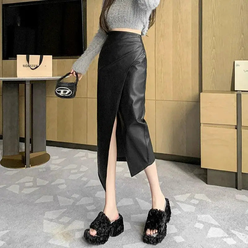 High Waist PU Leather Skirt Fashion Forward Elegance