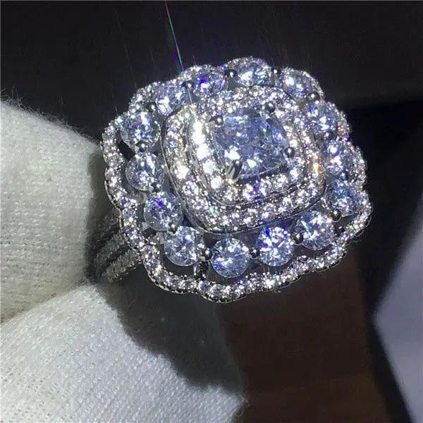 Enchanting Pink Crystal Princess Party Ring Sterling Silver
