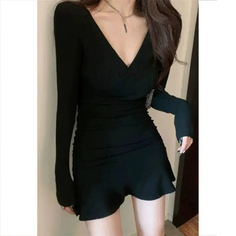 Night Store Black Dress Flattering Fall Style For Women