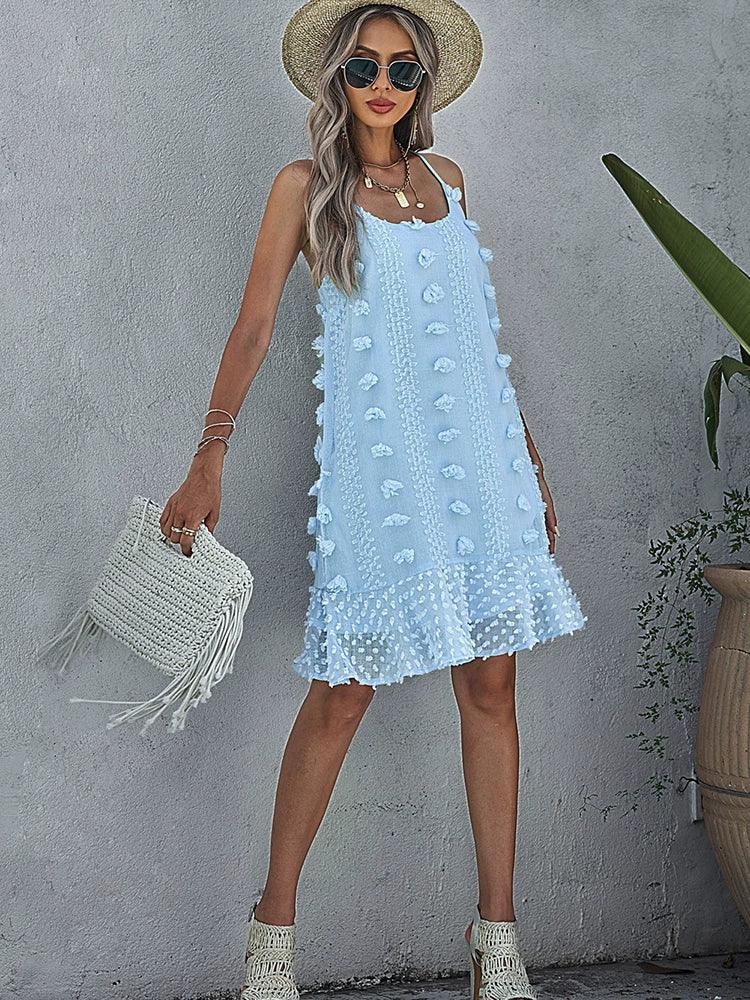 Elegant Three Dimensional Decoration Loose Strap Dress