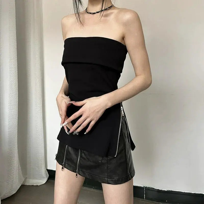 Knitted Backless Tube Top For Spring Fashion Statement