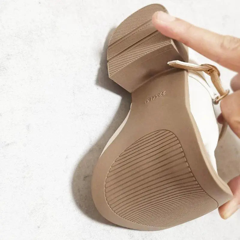Soft Leather Square Toe Strap Shoes For Stylish Winter Wear