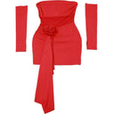 Sylcue Red Mesh Sexy Dress Seductive Elegance Flirty Detail