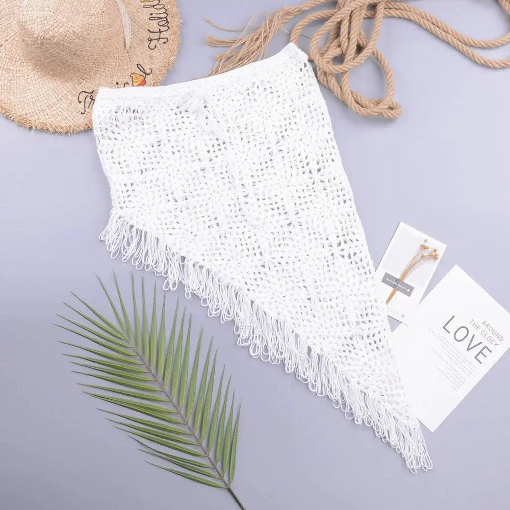 Seaside Boho Crochet Bikini Skirt For Summer Beachwear