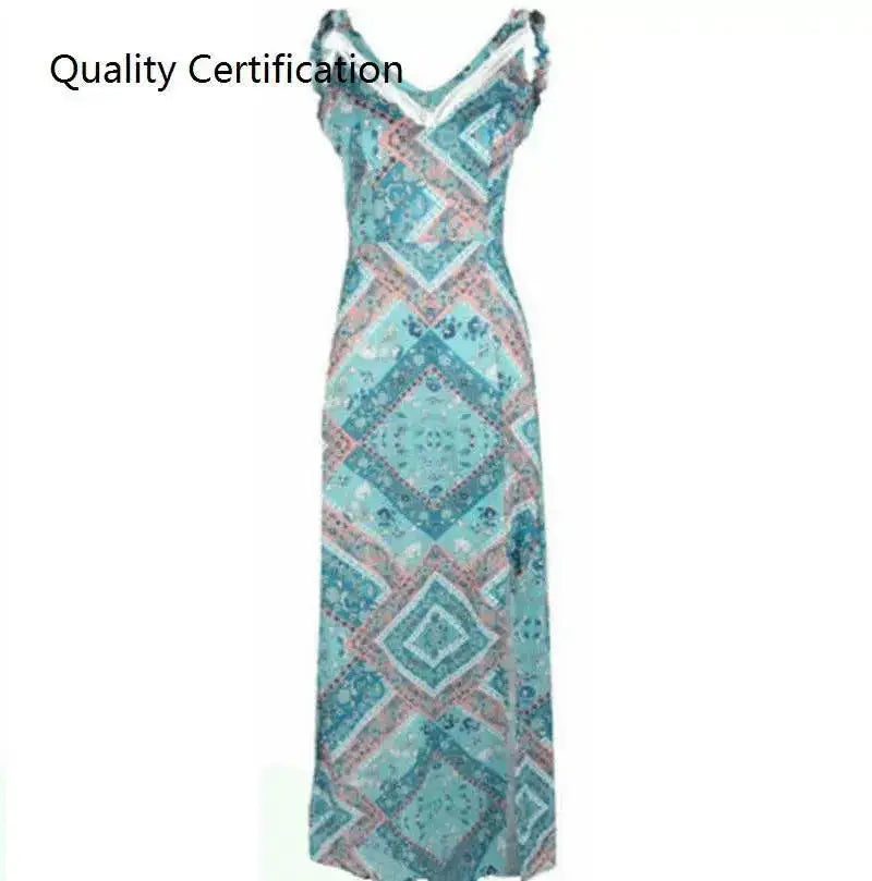 Elegant Floral Maxi Dress Sophisticated V Neck Sundress