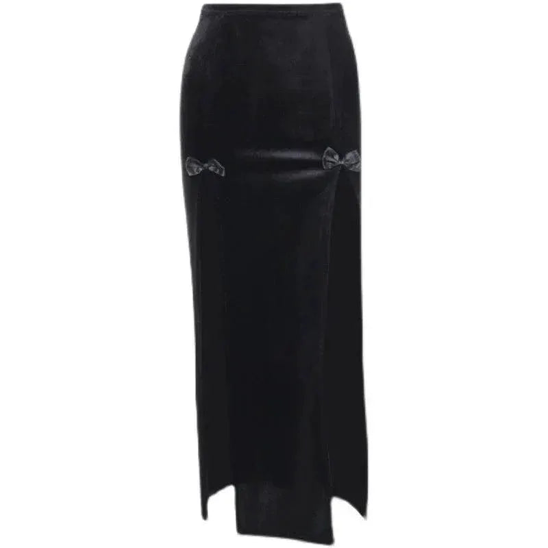 Gothic Punk Velvet Dress for Women Slim Fit Dark Charm