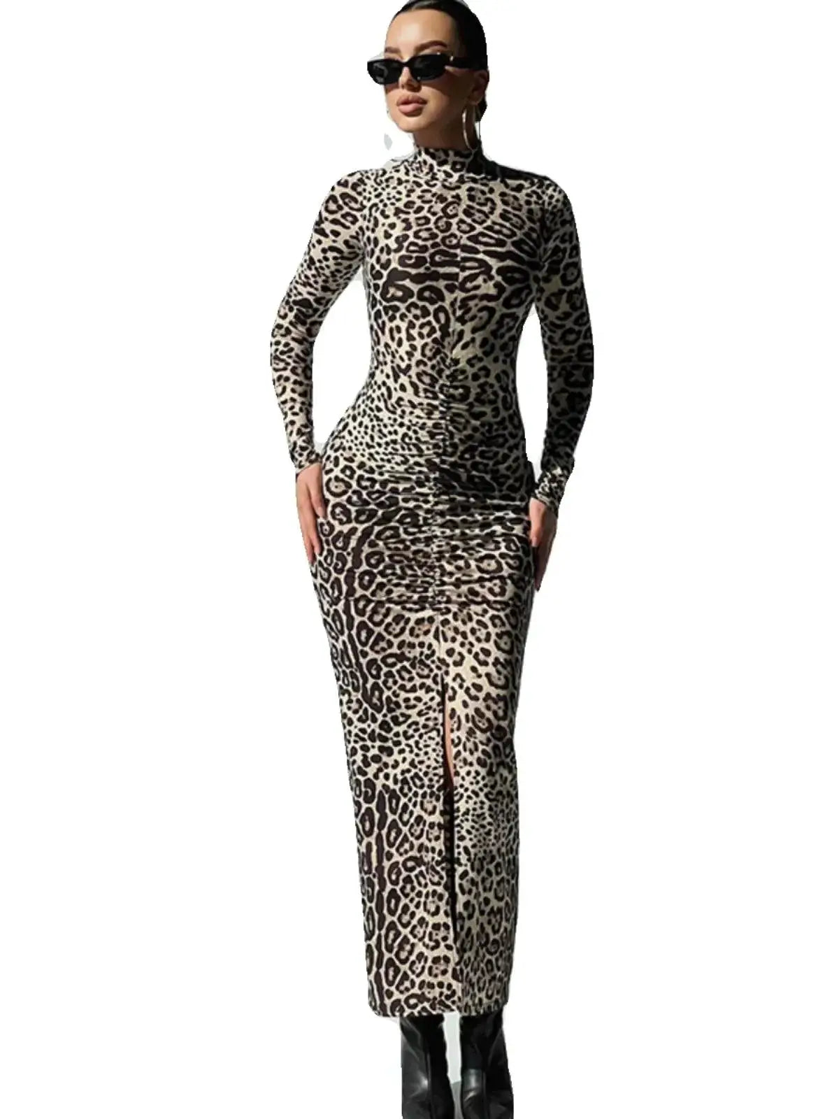 Leopard Print Dress Chic Waist Trim Fashion Statement
