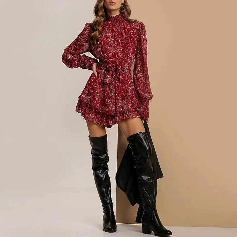 Chiffon A Line Dress For Summer Mini Party Wear Chic