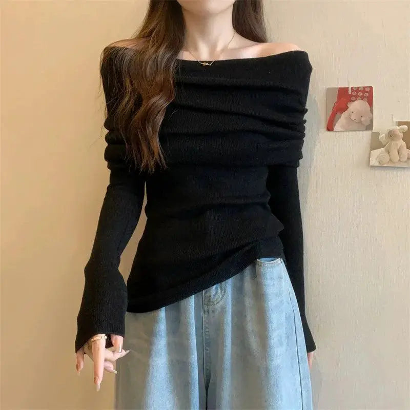 Knitwear Stylish Off Shoulder Ladies Top For Winter Fashion