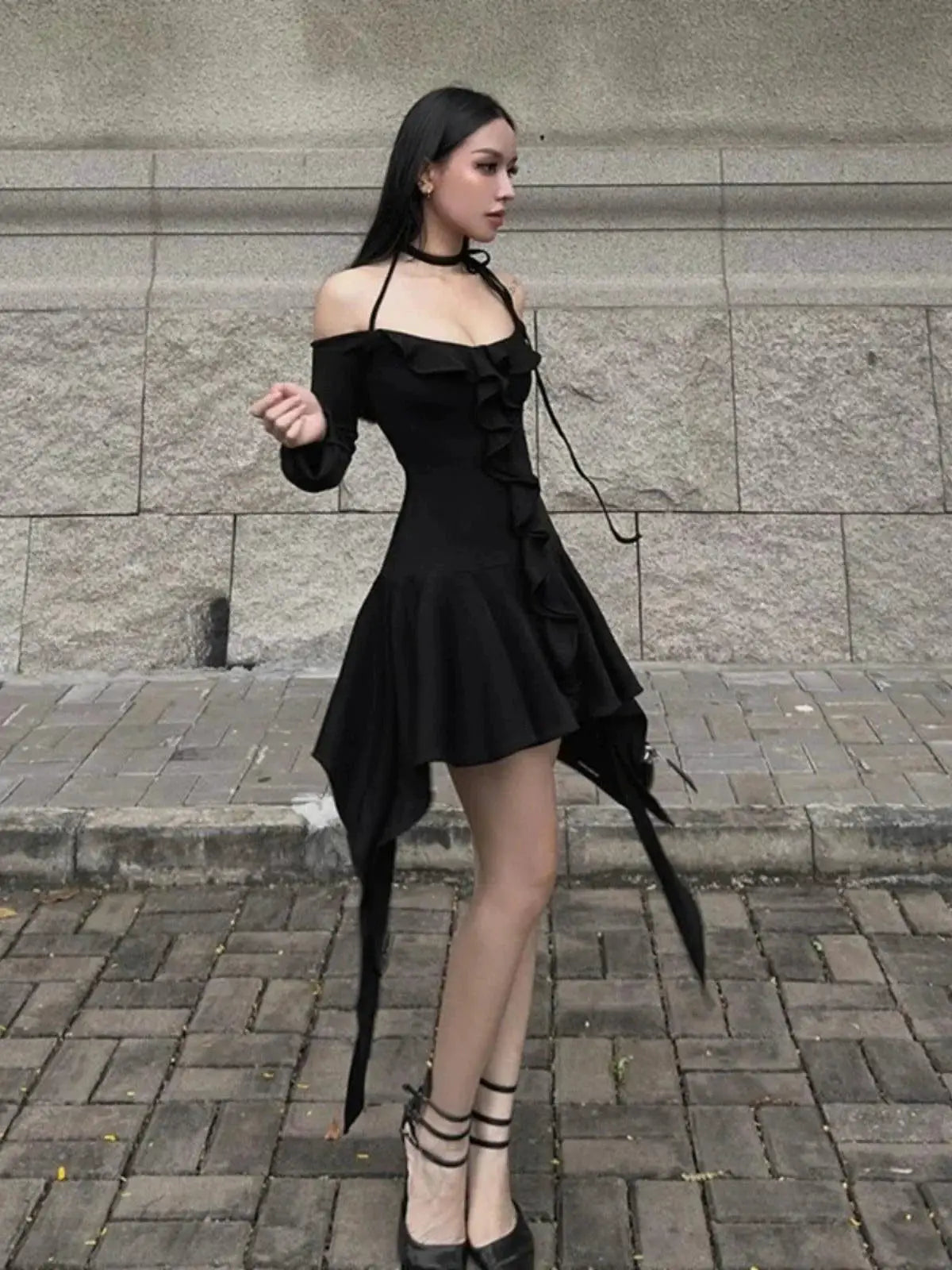 Gusty Pure Desire Sexy Asymmetrical Halterneck Dress Sale