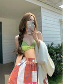 Sexy Vest Bikini Top Triangle Cup Halter Straps Vacation