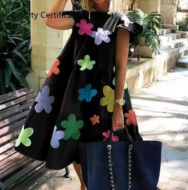 Floral Print Party Dress Elegant Summer Fashion Look