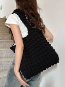 Cloud Puff Shoulder Bag: Trendy Ruched Purse for Women