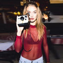 Spring Mesh Lace Tee: Chic Hollow Top For Stylish Comfort