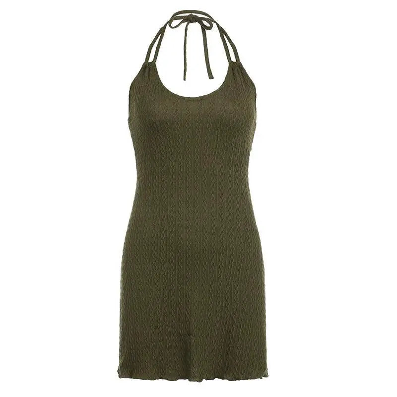 Msyoucan Cable Stitch Dress Vintage V Neck Witch Style