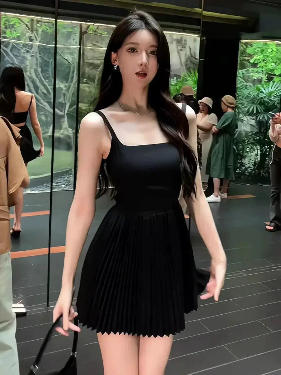 Elegant French Ballet Style Sling Dress for Women Formal