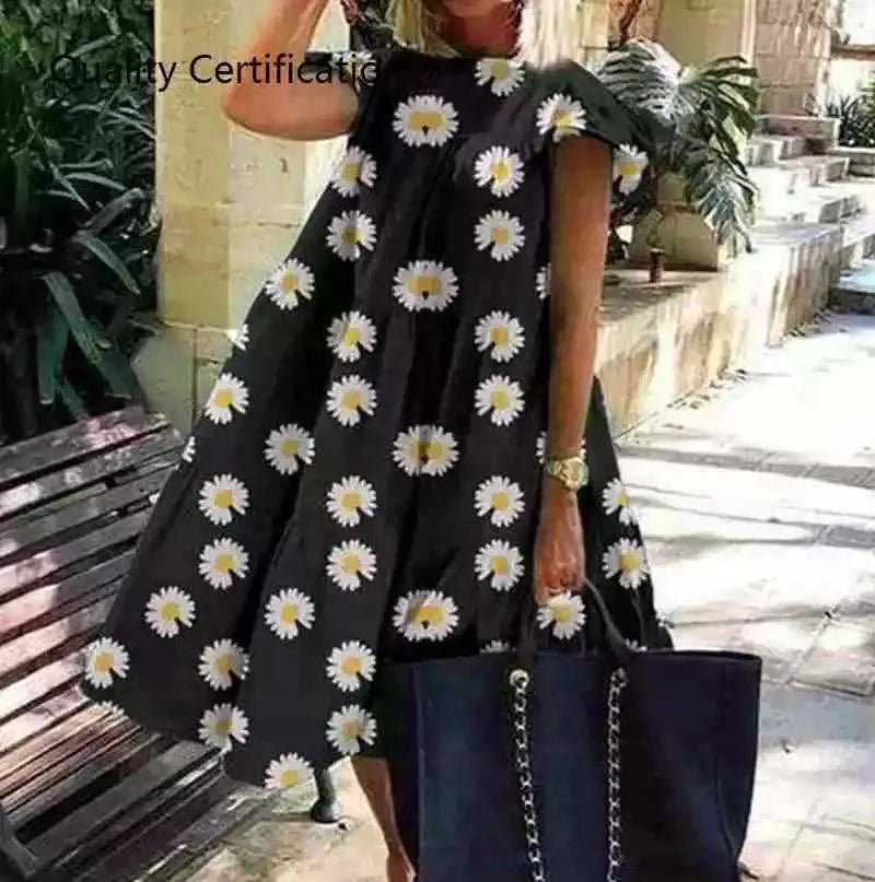 Floral Print Party Dress Elegant Summer Fashion Look