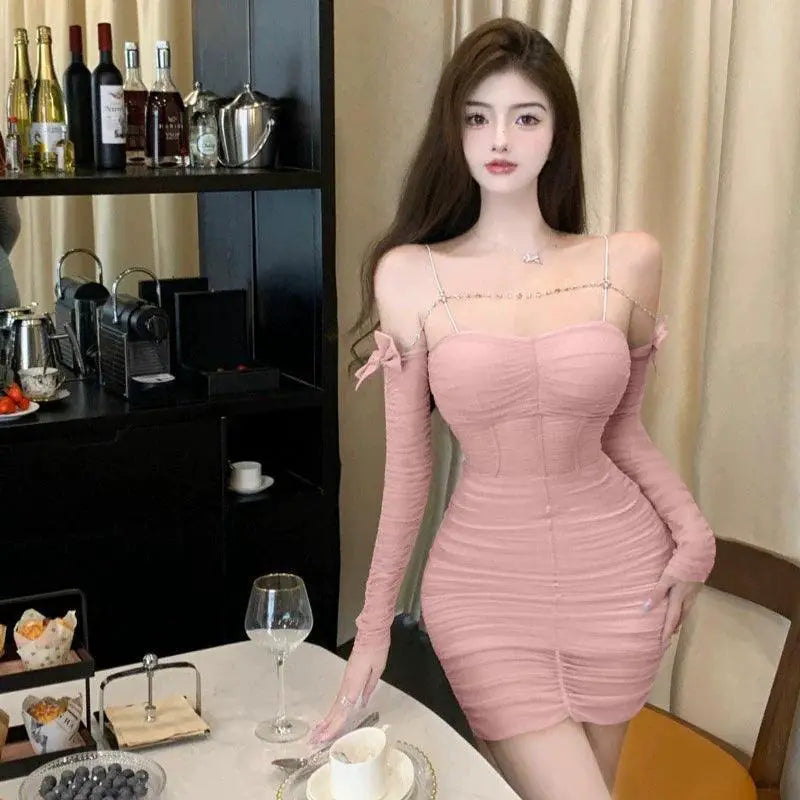 Sleek Korean Tube Dress Backless H Type Fall 2022 Style