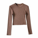Solid Threaded Long Sleeve Tee for Youth Stylish Fashion
