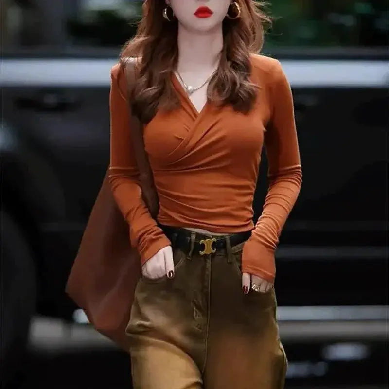 Chic Long Sleeve Shirt Versatile Minimalist Elegance Women