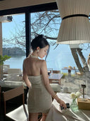 Fishbone Sequin Tube Dress Elegant Summer Fashion Chic