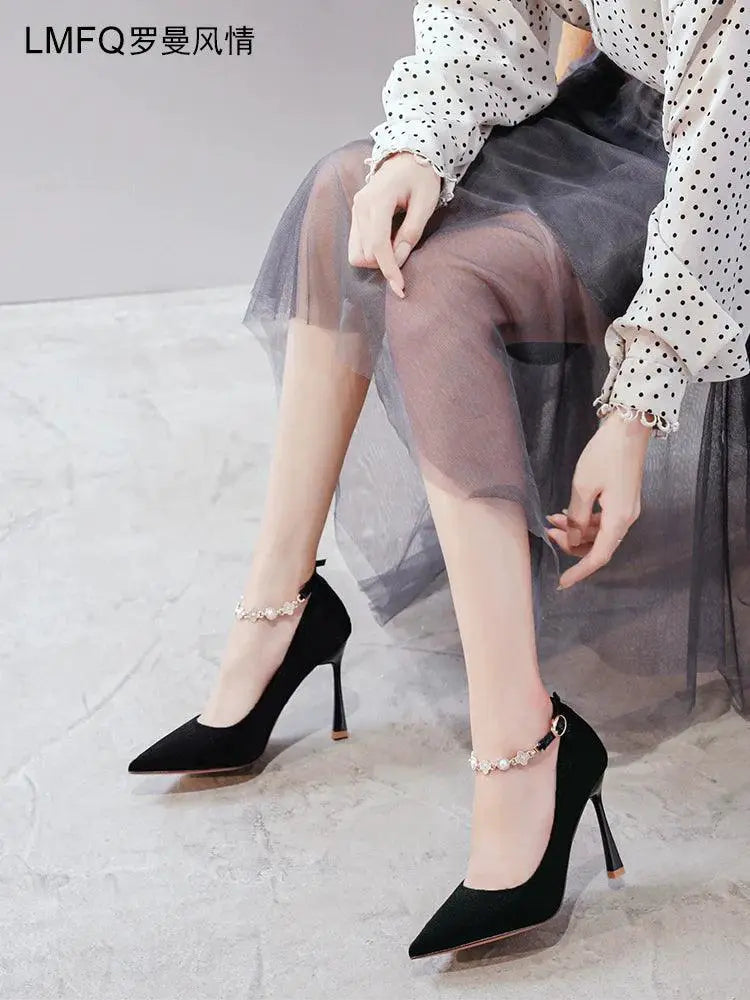Spring Stiletto Heels Korean Style With Buckle Strap