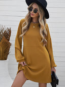 Mid-Length Autumn and Winter Dress Sweater Women's Fashion Loose Round Neck Pullover Skirt
