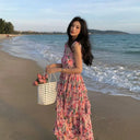 Elegant Floral Beach Dress for Vacations