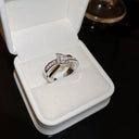 Letter D Open End Zircon Ring For Women 2024 Fashion Jewelry