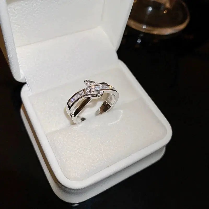 Letter D Open End Zircon Ring For Women 2024 Fashion Jewelry
