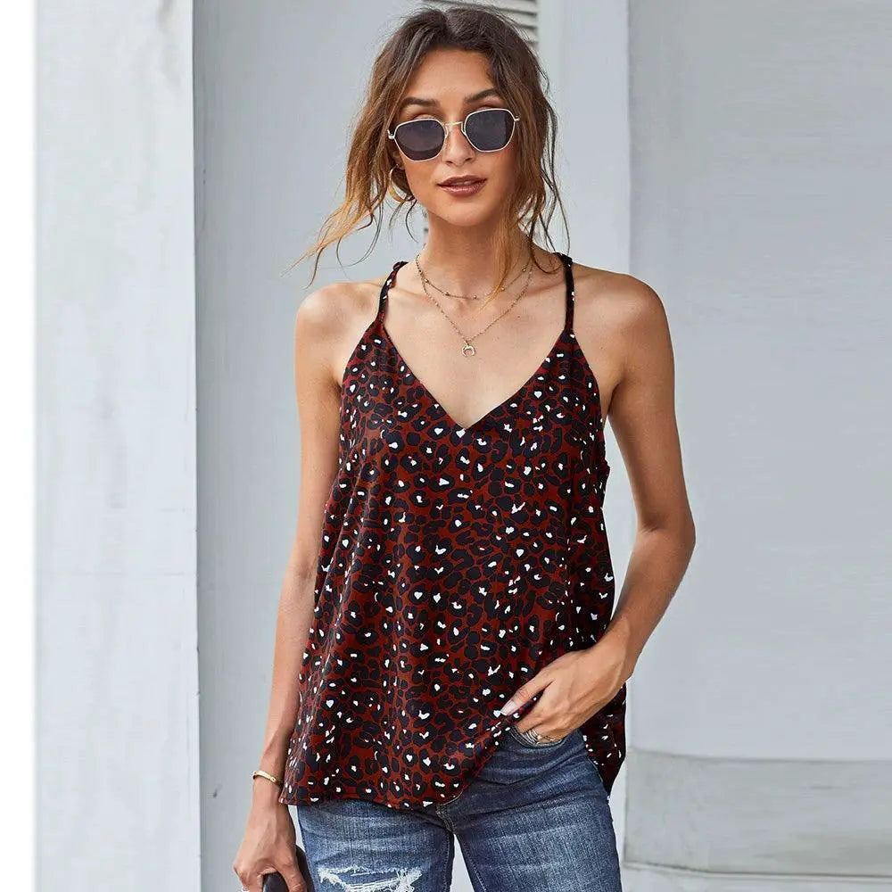 Summer Camisole Women Leopard Print Fashion Top Chic