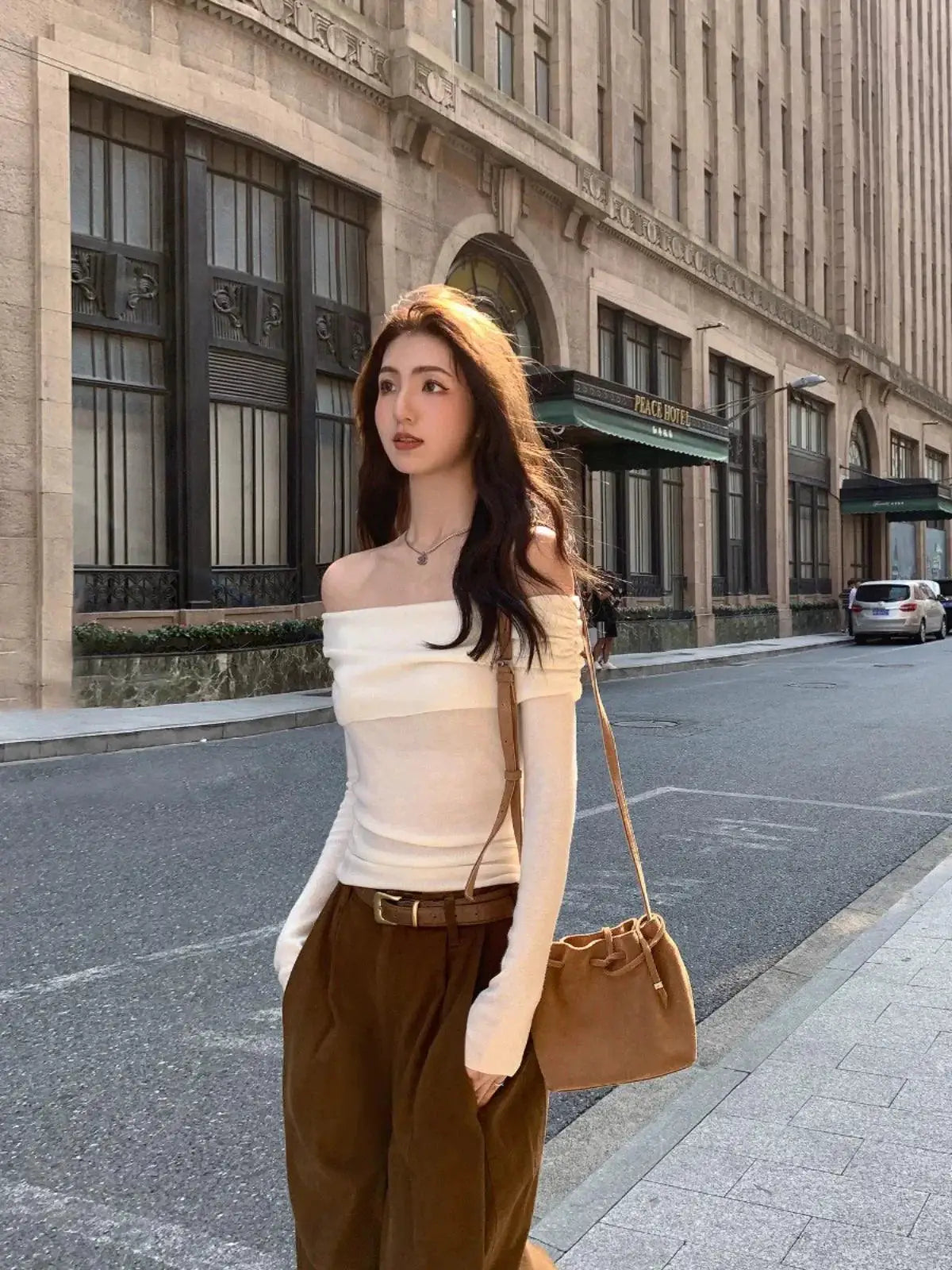 Mulvan Off Shoulder Sweater Luxe Chic for Autumn 23
