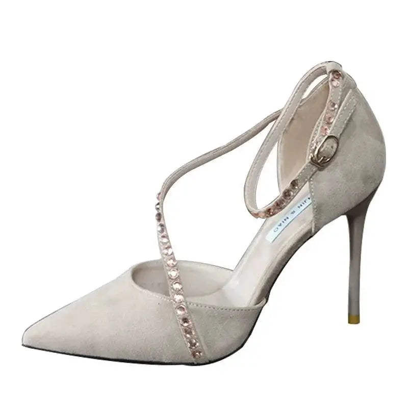 European Rhinestone Stiletto Flats For Trendy Youth