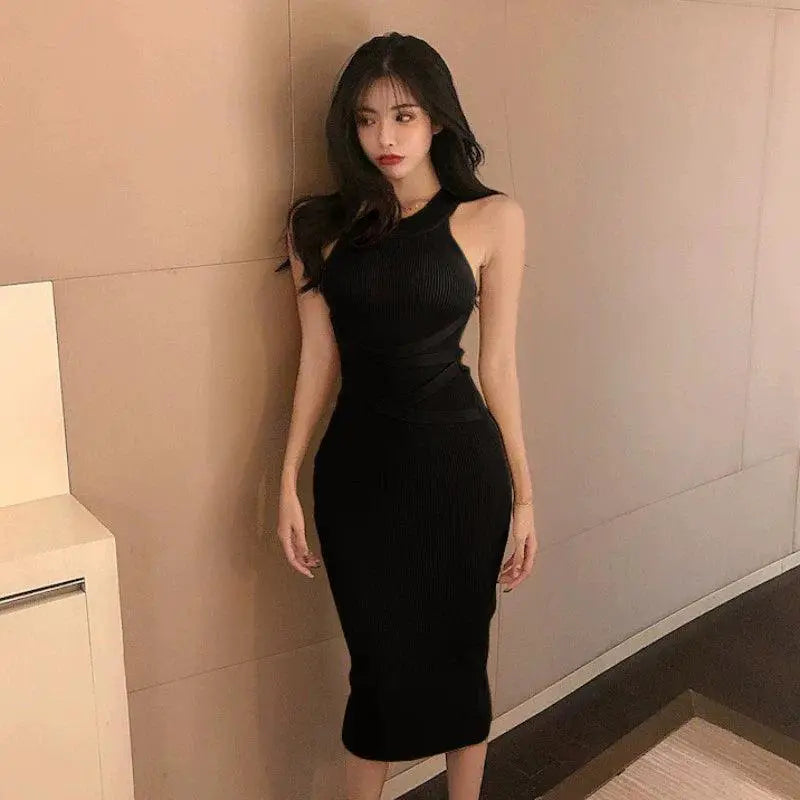 Spring Charm Knit Dress Elegant Fit For Sophisticated Style