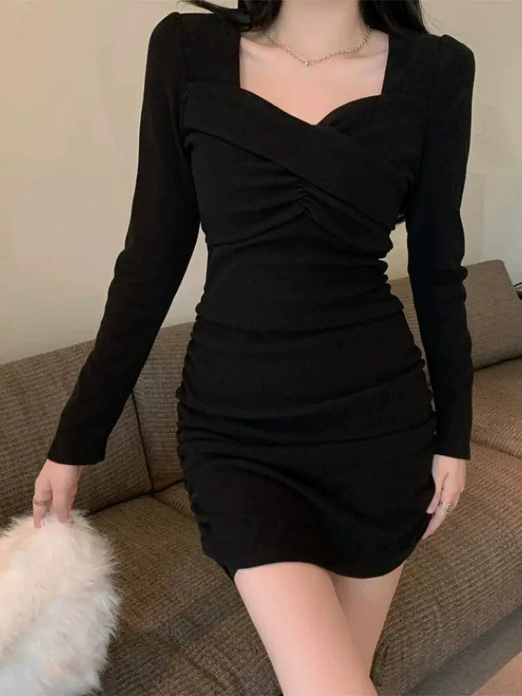 Fall Winter Plus Size Ruched Dress Stylish And Comfortable