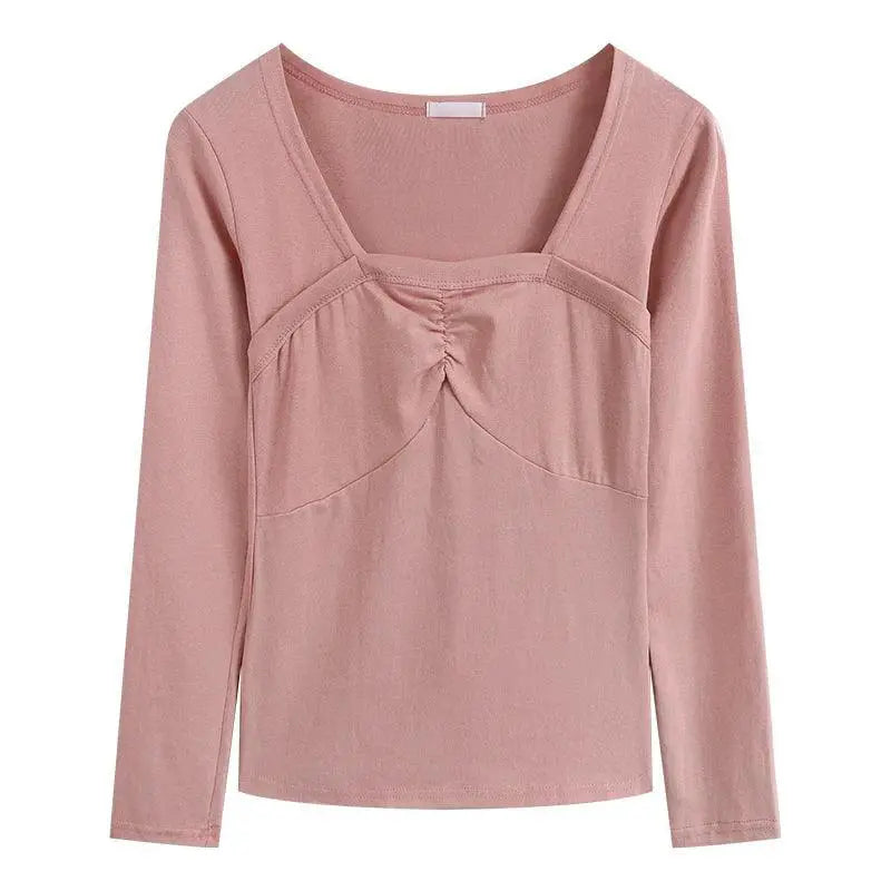 Chic Square Collar T Shirt Fashion Staple for Trendsetters