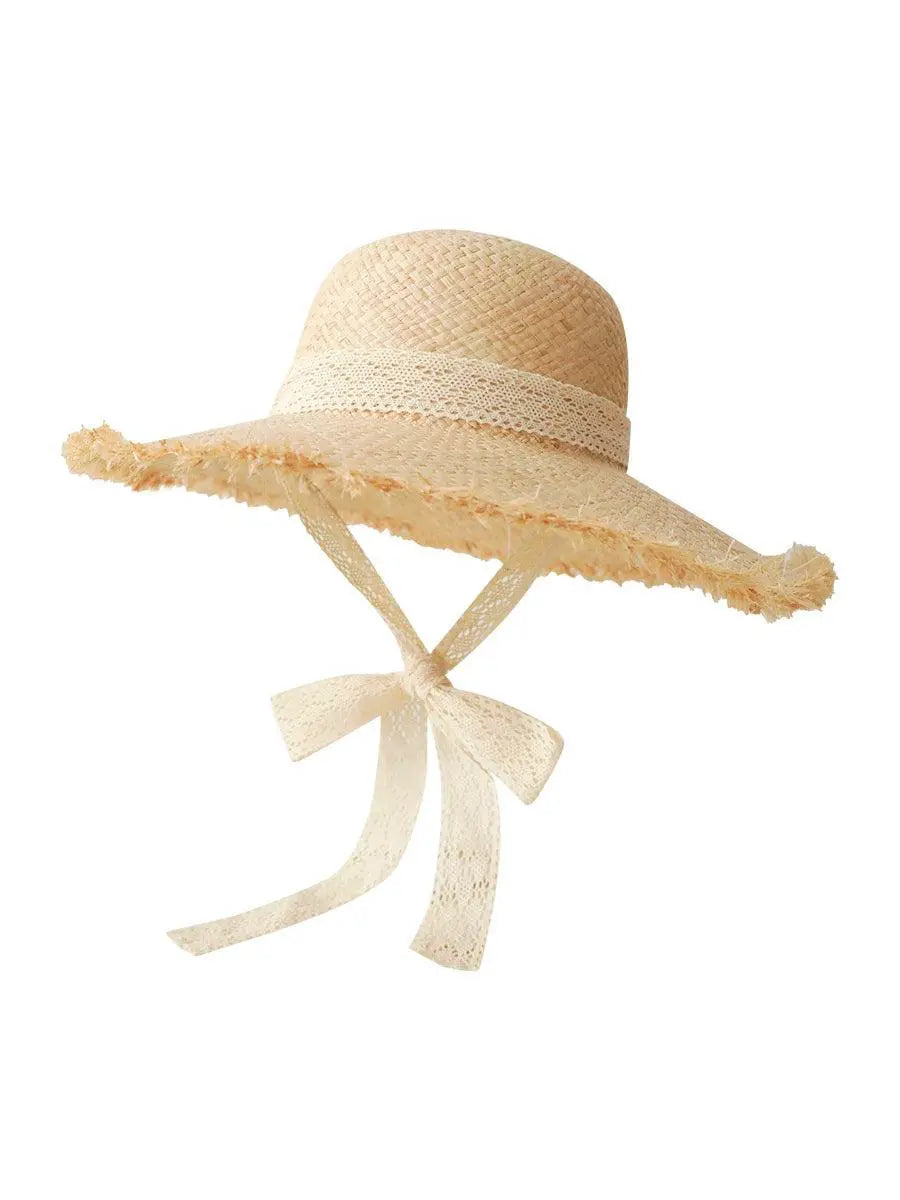 Straw Hat Travel Seaside Sunshade Lace Cap Beach Accessory