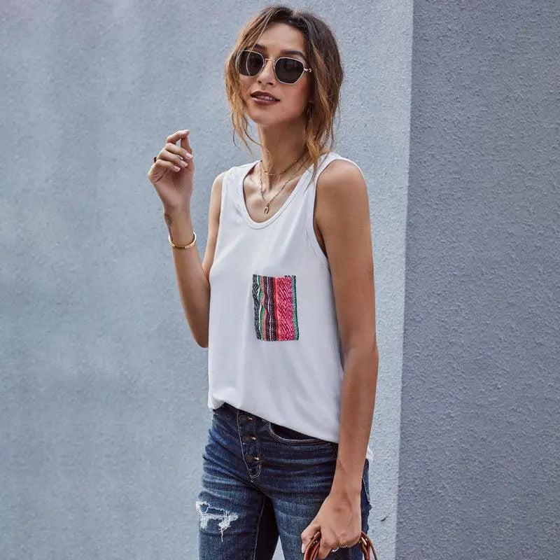 2024 Summer Pure Color Vest Top For Women Fashion Essential