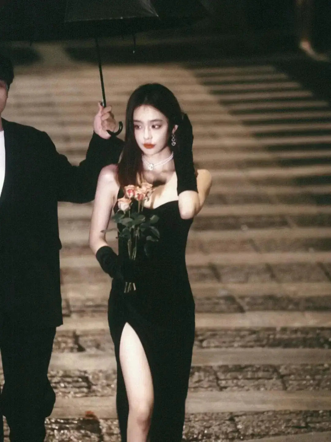 Elegant Black Velvet Sleeveless Gown With Timeless Grace