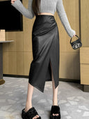 High Waist PU Leather Statement Skirt Fashion-forward Elegance