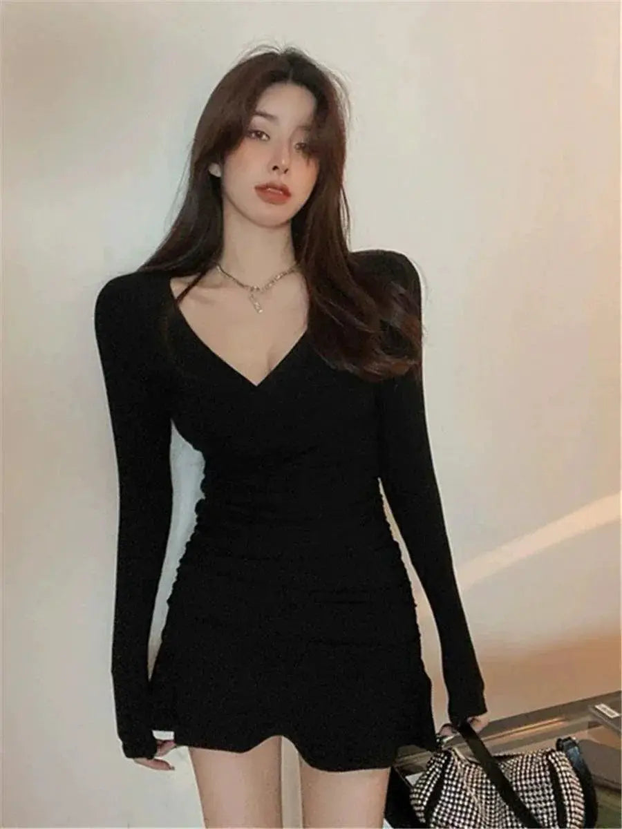 Night Store Black Dress Flattering Fall Style For Women