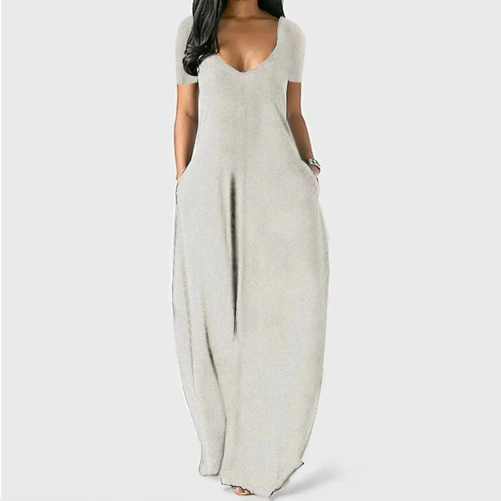 Deep V Sundress Stylish Summer Party Attire Elegant Design