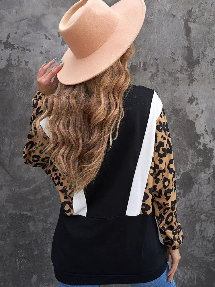 Leopard Print Sweatshirt For Women Fall Fashion Sale