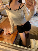 Comfy Wave Point Polka Dot Long Sleeves Shirt Stylish Commute